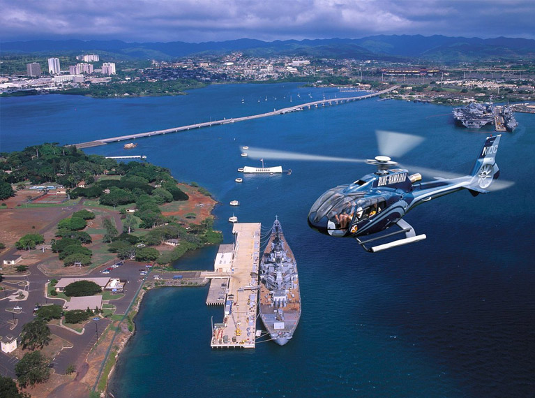 Fly over Pearl Harbor